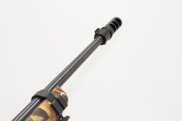 10/22 CLAMP-ON MUZZLE BRAKE WITH 3/4 NPT OUTER THREADING.  .