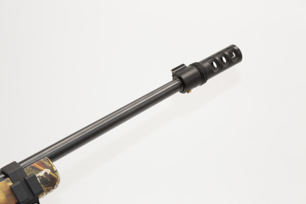 10/22 CLAMP-ON MUZZLE BRAKE WITH 3/4 NPT OUTER THREADING.  .