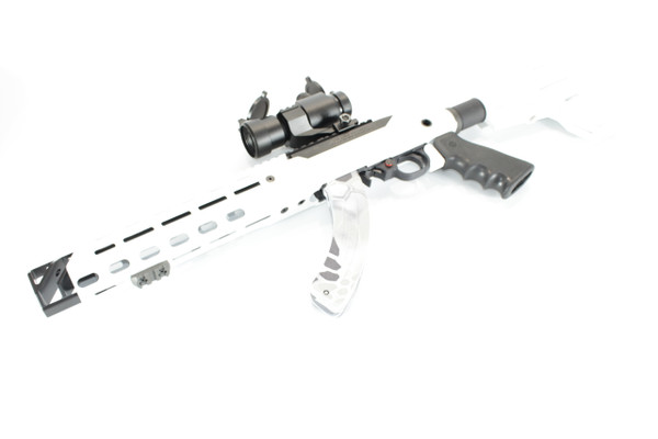 "STORM TROOPER WHITE" 10/22 CHARGER PISTOL CHASSIS -3 PIECE, FULL THROAT BRAKE