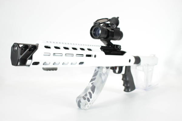 "STORM TROOPER WHITE" 10/22 CHARGER PISTOL CHASSIS -3 PIECE, FULL THROAT BRAKE