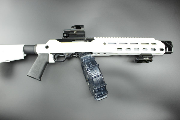 "STORM TROOPER WHITE" 10/22 CHARGER PISTOL CHASSIS -3 PIECE, FULL THROAT BRAKE