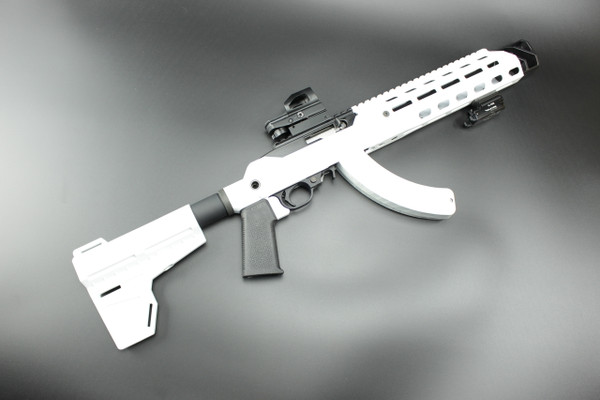 "STORM TROOPER WHITE" 10/22 CHARGER PISTOL CHASSIS -3 PIECE, FULL THROAT BRAKE