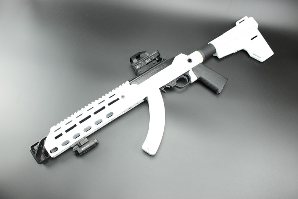 "STORM TROOPER WHITE" 10/22 CHARGER PISTOL CHASSIS -3 PIECE, FULL THROAT BRAKE