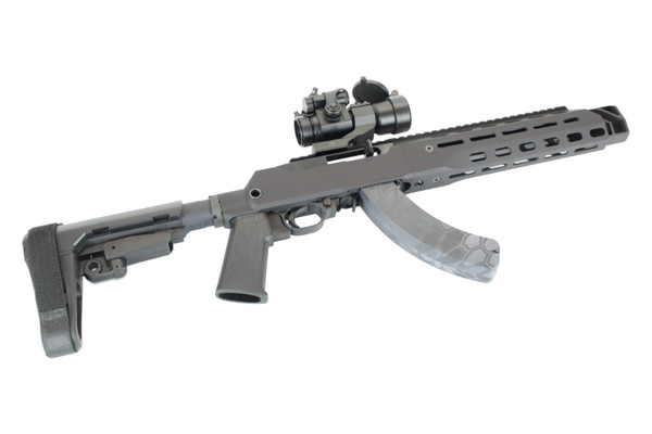 BLACK TYPE III HARD ANODIZED-RUGER 10/22 CHARGER PISTOL in JÄGER KONVERTER Chassis w/ Full Throat Brake