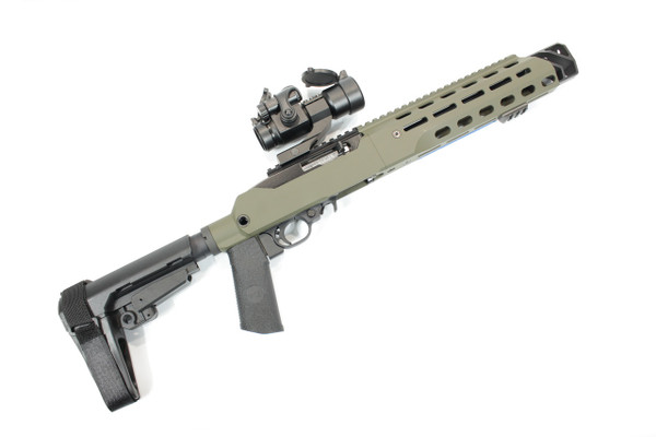 OLIVE DRAB CERAKOTE-RUGER 10/22 CHARGER PISTOL in JÄGER KONVERTER Chassis