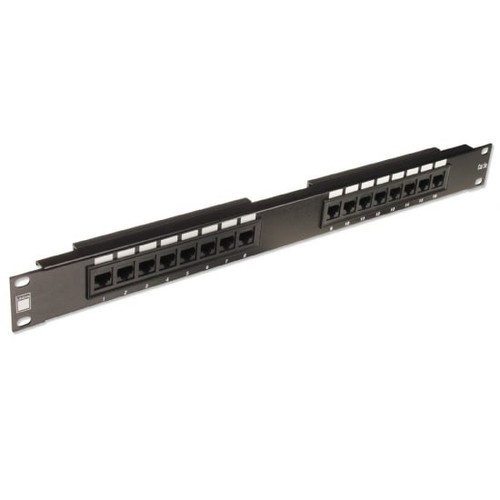 19' CAT6 1U 16 Port RJ-45 Patch Panel, Unshielded, Black 19' CAT6 1U 16 Port RJ-45 Patch Panel, Unshielded, Black