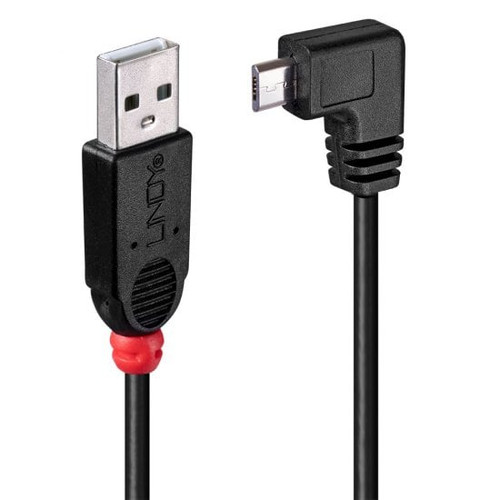 0.5m USB 2.0 Cable - Type A to Micro-B Cable, 90 Degree Right Angle