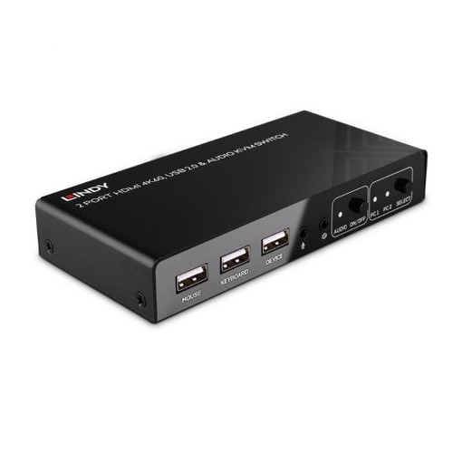 2 Port HDMI 4K60, USB 2.0 and Audio KVM Switch