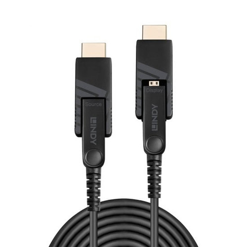 40m Fibre Optic Hybrid Micro-HDMI 18G Cable with Detachable HDMI and DVI Connectors