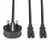Lindy 2.5m UK 3 Pin Plug to 2 x IEC C7 Splitter Extension Cable, Black