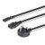 Lindy 2.5m UK 3 Pin Plug to IEC C13 and IEC C7 Splitter Extension Cable, Black