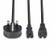 Lindy 2.5m UK 3 Pin Plug to IEC C5 & IEC C7 Splitter Extension Cable, Black