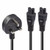 Lindy 2.5m UK 3 Pin Plug To IEC 2 x C5 Splitter Extension Cable, Black