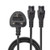 Lindy 2.5m UK 3 Pin Plug To IEC 2 x C5 Splitter Extension Cable, Black
