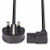 Lindy 1m UK 3 Pin Plug to Right Angled IEC C13 Mains Power Cable, Black