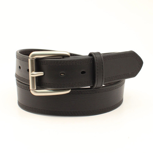 Men's Classic Smooth Black Leather Belt