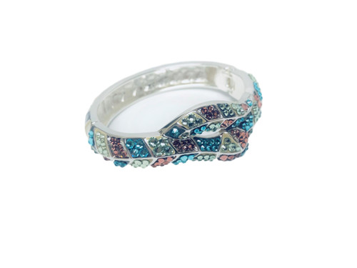Multi-color Swarovski Crystal Bangle Bracelet