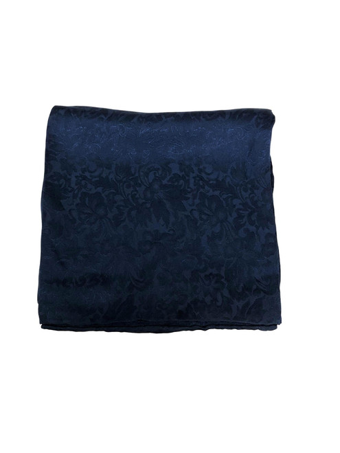 Navy Silk Jacquard Wild Rag Scarf