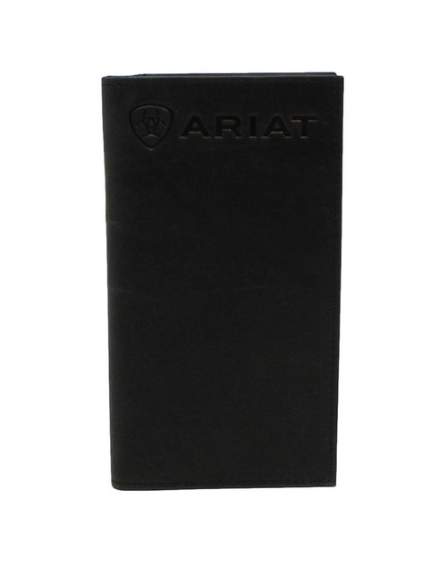 Men's Black Leather Rodeo Wallet with Debossed Logo