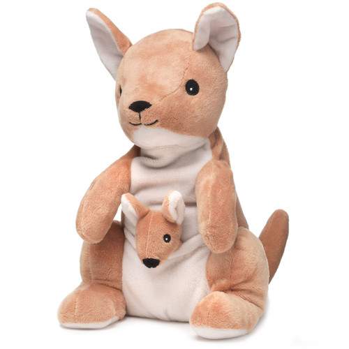 13" Cozy Plush Brown and White Kangaroo