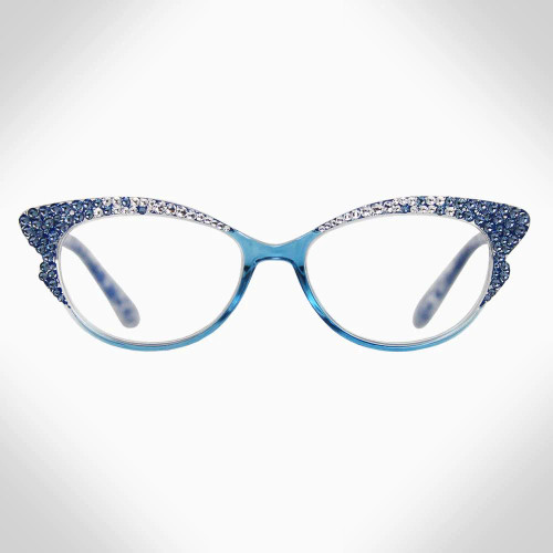 Women's Blue Lace Readers with Swarovski Crystals