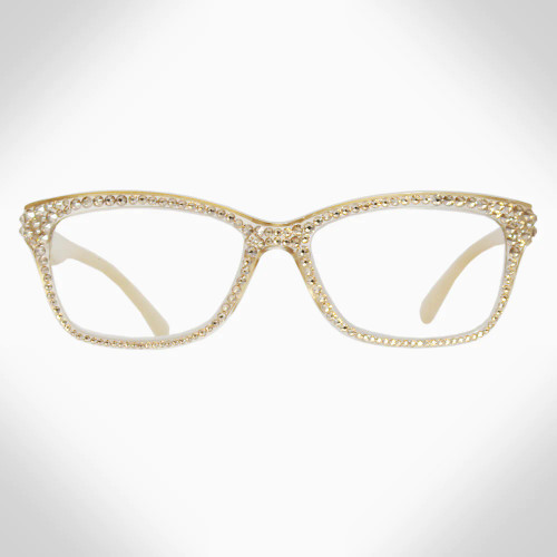 Women's Gold Readers with Swarovski Crystals