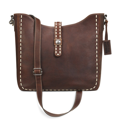 Teagan Conceal Carry Brown Leather Large Crossbody Shoulder Bag