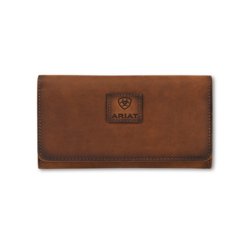 Women's Gwen Brown Leather Trifold Wallet