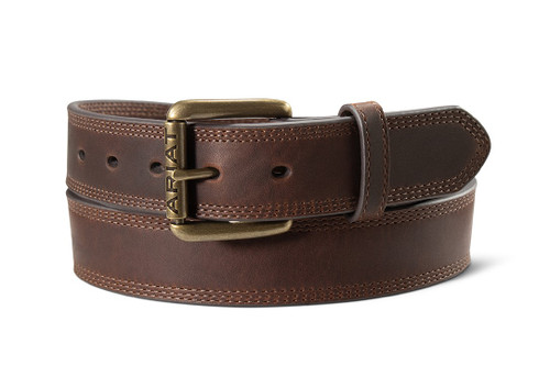 Men's Work Triple Stitch Copper Brown Belt