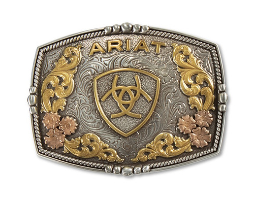 Women's Antique Silver Rectangular Belt Buckle Multi-Finish