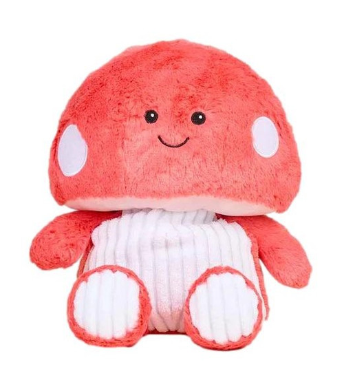 13" Cozy Plush Red Coral Mushroom
