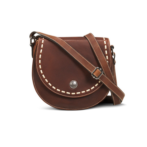 Teagan Small Brown Distressed Leather Crossbody Bag