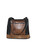 Caramel and Black Croco Embossed Divided Leather Tote