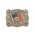 Men's Rectangular Antique Silver Belt Buckle with USA Flag