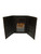 Men's Brown Basketweave Floral Embossed Leather Trifold Wallet