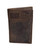 Men's Brown Distressed Leather Trifold Wallet w/ USA Flag