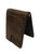 Men's Brown Distressed Leather Bifold Card Case Money Clip with Flag