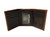 Men's Smooth Brown Leather Trifold Wallet with Embossed Logo