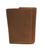 Men's Smooth Brown Leather Trifold Wallet with Embossed Logo
