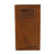 Men's Brown Leather Rodeo Wallet with USA Flag Patch