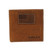 Men's Brown Leather Bifold Wallet with USA Flag Patch