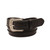 Men's Smooth Black Leather Belt with Raised Center Strip