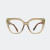 Women's Amber Light Beige Over-sized Readers with Swarovski Crystals