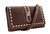 Women's Teagan Brown Leather Trifold Wallet Crossbody