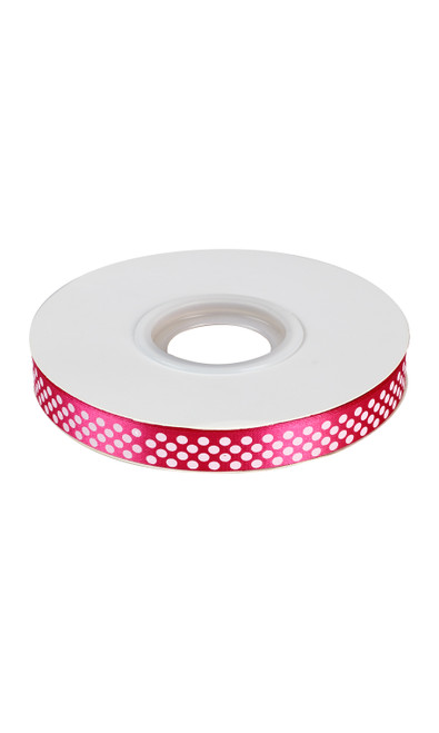 Love Groomers Pink Satin Ribbon with Polka Dots Zoomable Image