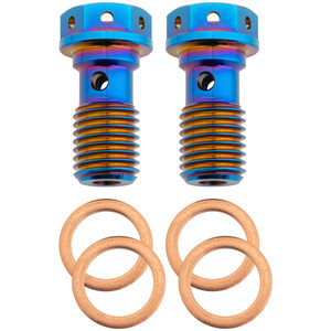 Tusk Titanium Banjo Bolt Set - M10x1.0 (Brembo x 1)/M10x1.25 (Nissin x 1) Tusk Titanium Banjo Bolt Set - M10x1.0 (Brembo x 1)/M10x1.25 (Nissin x 1)