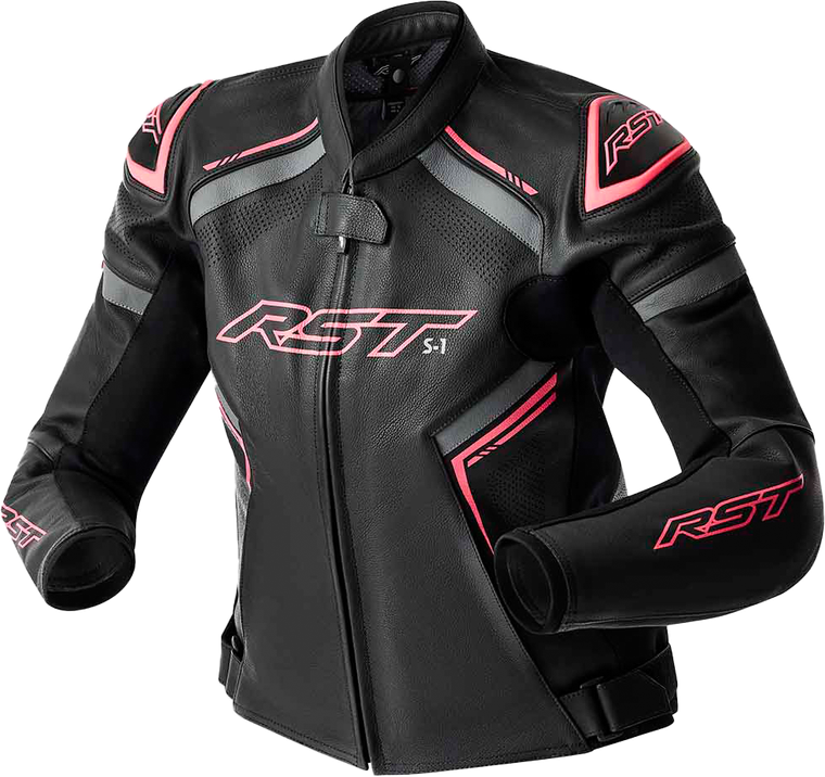 Womens S1 D3o Leather Jacket Blk/Flo Pink 3xl