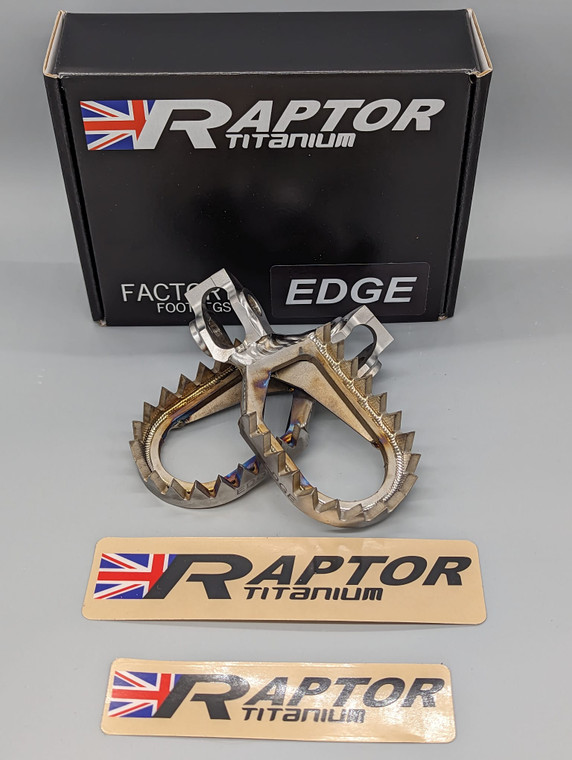Raptor Edge Titanium Foot Pegs | 85-112cc (2000+) + 125-530cc (00-21)