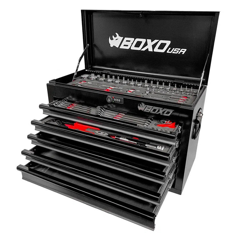 BoxoUSA MotoBox 103-Piece Metric Tool Set w/5-Drawer Box
