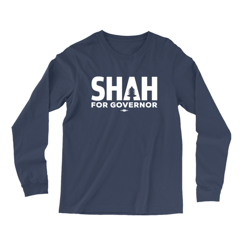 Shah For Governor (Navy Long-Sleeve Tee)